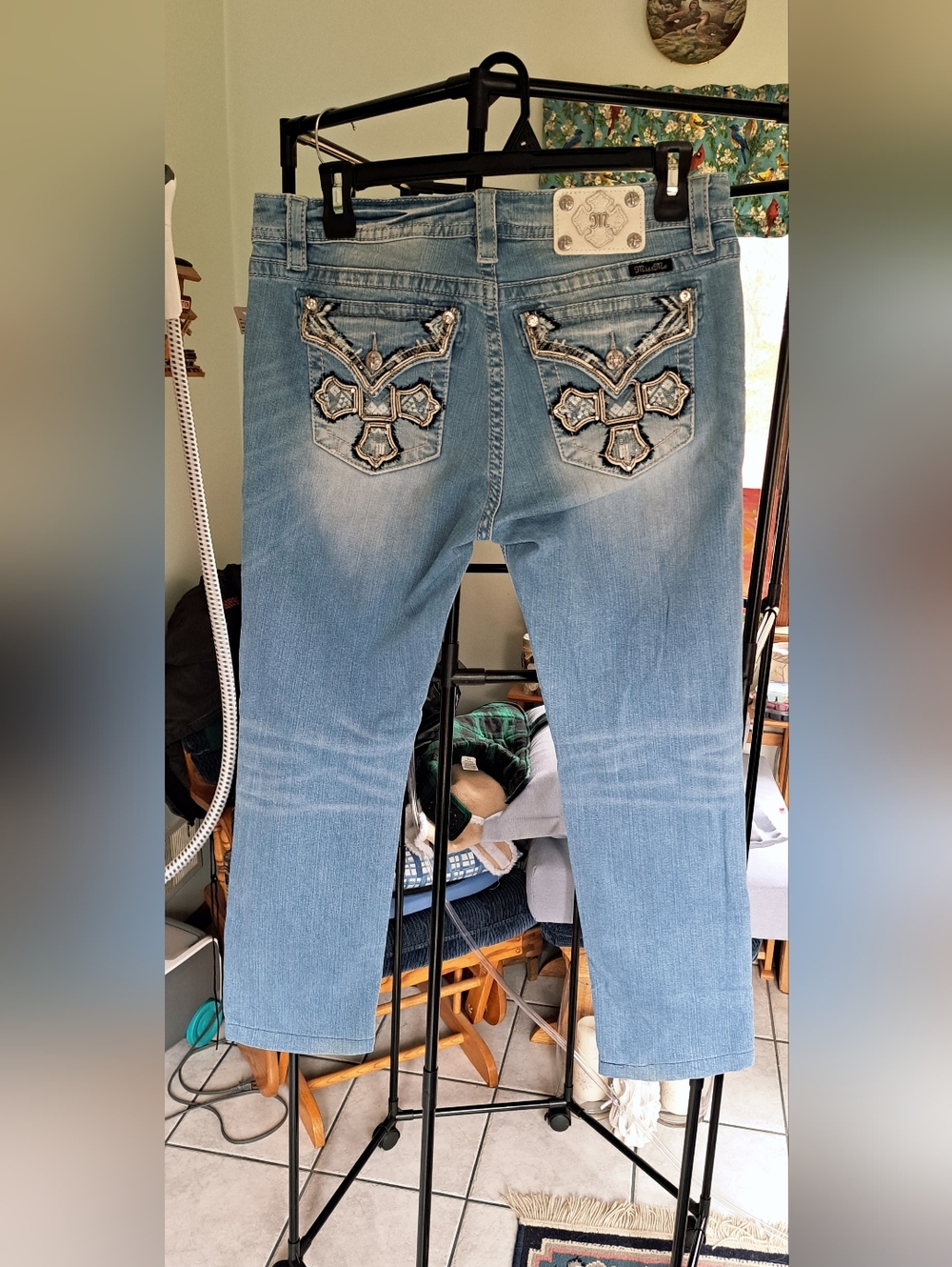 Miss Me Embellished Light Blue Denim Jeans size 31x30